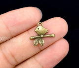 120pcs Bird Charms Pendant Antique Bronze 17x16mm
