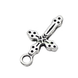 120pcs Antique Silver Cross Charms Pendant 21x11mm