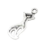120pcs Tibetan Silver Cat Charms Pendant 25x9mm