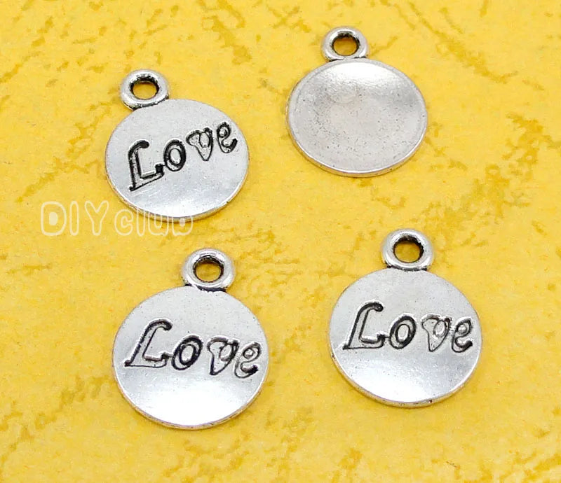 120pcs Tibetan Silver Love Charms Pendant 15x12mm