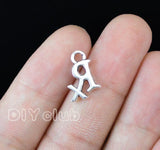 120pcs Tibetan Silver RX Charms Pendants 15x10mm