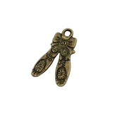 120pcs Antique Bronze Ballet Slipper Charms 20x12mm