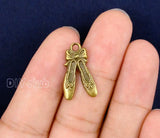 120pcs Antique Bronze Ballet Slipper Charms 20x12mm