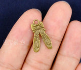 120pcs Antique Bronze Ballet Slipper Charms 20x12mm