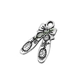 120pcs Tibetan Silver Ballet Slipper Charms Pendant