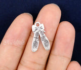 120pcs Tibetan Silver Ballet Slipper Charms Pendant