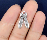 120pcs Tibetan Silver Ballet Slipper Charms Pendant