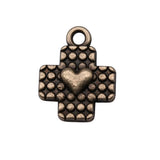 120pcs Heart Cross Pendants DIY Jewelry Findings Antique Bronze Charm
