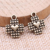 120pcs Heart Cross Pendants DIY Jewelry Findings Antique Bronze Charm