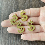 120pcs Alloy Dollar Sign Pendant for Jewelry Making DIY