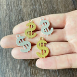120pcs Alloy Dollar Sign Pendant for Jewelry Making DIY