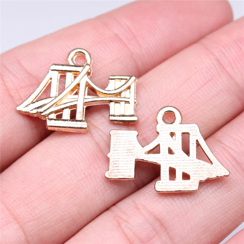 120pcs Suspension Bridge Antique Charms 17x23mm DIY Jewelry Accessories