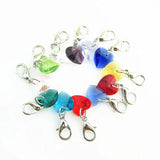 120pcs Heart Crystal Birthstone Rhinestone Beads Dangle Charms