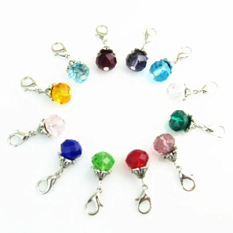 120pcs Crystal Dangle Charms Mix Lobster Clasp Pendants DIY Jewelry Making
