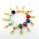 120pcs Mix Pearl Dangle Charms With Lobster Clasp Pendants DIY Jewelry Making
