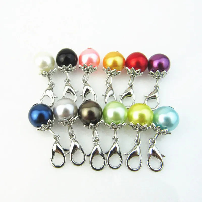 120pcs Mix Pearl Dangle Charms With Lobster Clasp Pendants DIY Jewelry Making