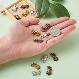 120pcs Mixed Frog Charms Tibetan Alloy Pendant Rhinestone Settings DIY Jewelry