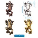 120pcs Mixed Frog Charms Tibetan Alloy Pendant Rhinestone Settings DIY Jewelry