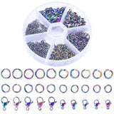 120pcs Mixed Rainbow Jump Rings And Lobster Clasp Hooks For Jewelry Making