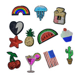 120pcs Sequined Embroidery Patches Iron On for Diy Craft