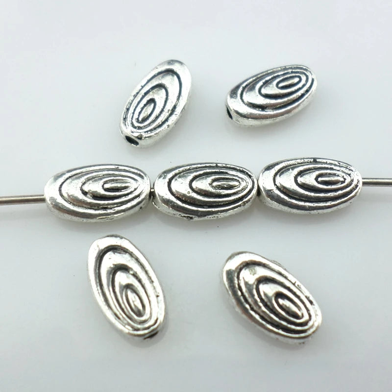 120pcs Tibetan Silver Oval Spacer Beads 5x9mm Jewelry Findings