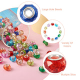 120pcs Mixed Crystal Faceted Resin European Beads Large Hole Bangle DIY Jewelry