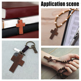120pcs Wooden Cross Pendants with Waxed Cord DIY Necklace Jewelry Craft