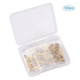 120pcs 304 Stainless Spacer Beads Round Gold & Stainless 4~8x1.2~2.5mm Hole
