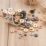 120pcs Brass Spacer Beads Flat Round Loose Beads 4mm 6mm 8mm DIY Jewelry