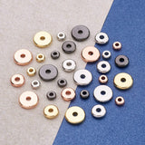 120pcs Brass Spacer Beads Flat Round Loose Beads 4mm 6mm 8mm DIY Jewelry