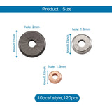 120pcs Brass Spacer Beads Flat Round Loose Beads 4mm 6mm 8mm DIY Jewelry