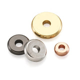 120pcs Brass Spacer Beads Flat Round Loose Beads 4mm 6mm 8mm DIY Jewelry