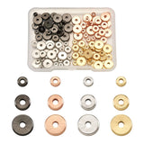 120pcs Brass Spacer Beads Flat Round Loose Beads 4mm 6mm 8mm DIY Jewelry