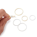120pcs Brass Linking Rings Golden & Silver 20-30x1mm