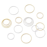 120pcs Brass Linking Rings Golden & Silver 20-30x1mm