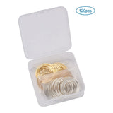 120pcs Brass Linking Rings Golden & Silver 20-30x1mm