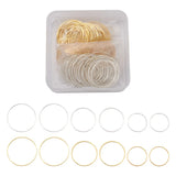120pcs Brass Linking Rings Golden & Silver 20-30x1mm