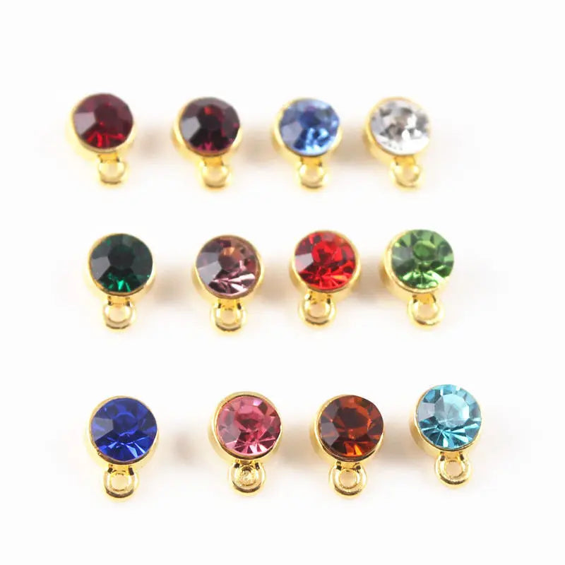 120pc Mixed Birthstone Charms Acrylic Crystal for Necklace (Jan-Dec. 10pcs each)