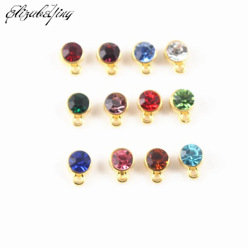120pc Mixed Birthstone Charms Acrylic Crystal for Necklace (Jan-Dec. 10pcs each)