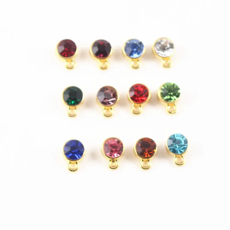 120pc Mixed Birthstone Charms Acrylic Crystal for Necklace (Jan-Dec. 10pcs each)