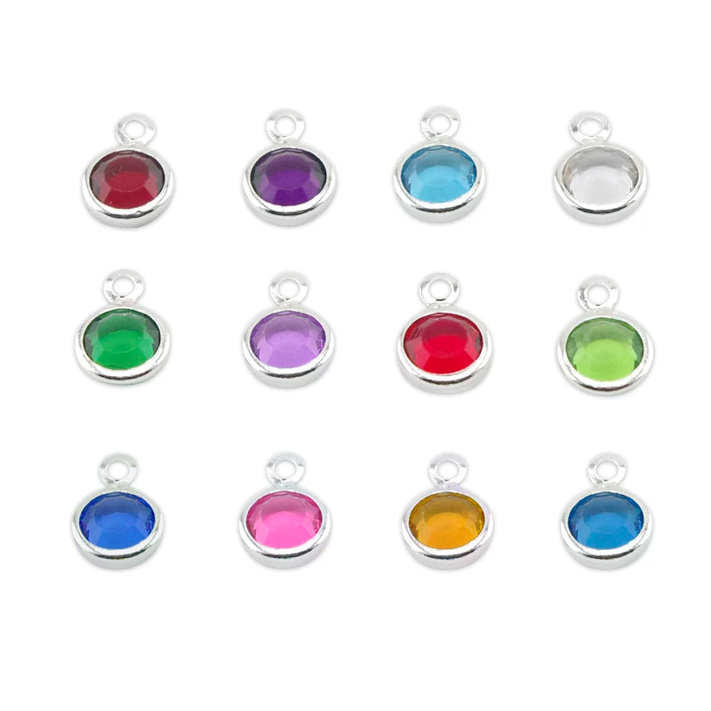 120pcs Birthstone Charms 6mm Crystal Personalized Necklace (Jan-Dec)