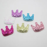 120pcs Sequin Crown Padded Applique 5.5*4.5cm