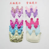 120pcs Sequin Crown Padded Applique 5.5*4.5cm