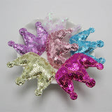 120pcs Sequin Crown Padded Applique 5.5*4.5cm