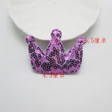 120pcs Sequin Crown Padded Applique 5.5*4.5cm