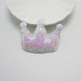 120pcs Sequin Crown Padded Applique 5.5*4.5cm