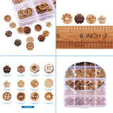 120pcs 2-hole Coconut Button for DIY Mixed Sewing Carved Button
