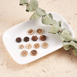 120pcs 2-hole Coconut Button for DIY Mixed Sewing Carved Button