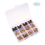 120pcs 2-hole Coconut Button for DIY Mixed Sewing Carved Button