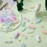 120pcs Candy Acrylic Chunky Tube Beads Elastic Thread Kit